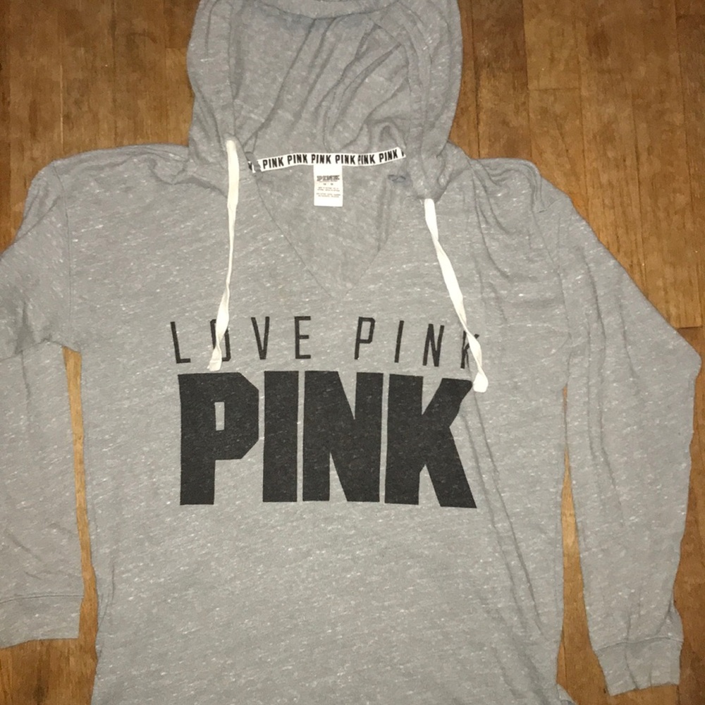 PINK lightweight drawstring hoodie